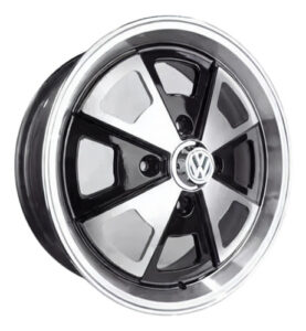 Imagem do produto Rodas Porsche 914 P/ Fusca Aro 15x5,5 4x130 (jogo) +bicos Cor Preto Com Diamantado