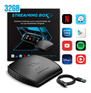 Imagem do produto Faaftech Streaming Box S Soft 2gb Ram 32gb Armazenamento Interface Desbloqueio Usb Central Apps Android Sistema Carplay Multimídia 4g Wifi Preto