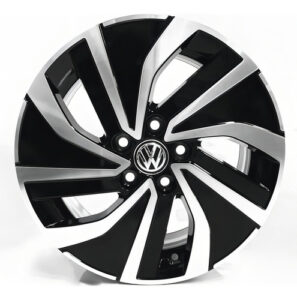 Imagem do produto Jogo De Rodas Aro 15 5x100 Polo Fox Spacefox S44 5 Furos Cor Preto Diamante 5x100