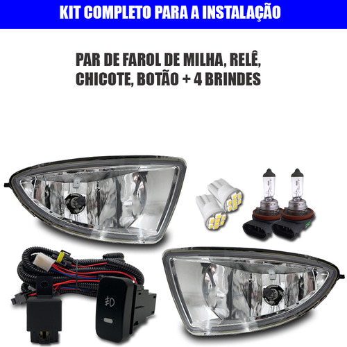 Imagem do produto Kit Farol Milha Auxiliar Civic 2004 2005 2006 + 4 Brindes