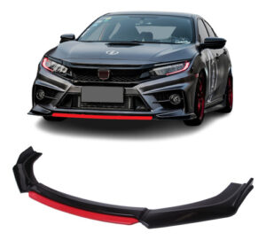 Imagem do produto Spoiler Dianteiro Honda Civic G10 Black Piano Vermelho Saia