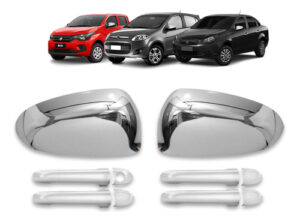 Imagem do produto Kit Aplique Cromado Capa Retrovisor Maçaneta Mobi 2019 2018