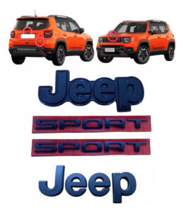 Imagem do produto Kit Emblemas Letreiro Preto Black Piano Jeep Renegade Sport