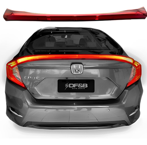Imagem do produto Aerofólio Civic G10 Abs Vermelho Led 2017 2018 2019 A 2021