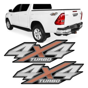 Imagem do produto Par Adesivo Lateral 4x4 Turbo Hilux 2016 2017 A 2020 Emblema