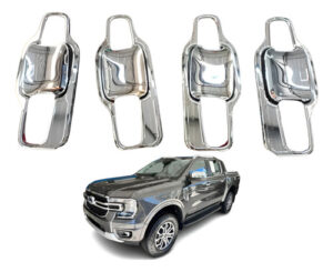 Imagem do produto Kit 8 Apliques Concha Portas Ranger 2024 A 2025 T9 Cromado