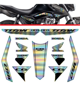 Imagem do produto Kit Adesivo Holográfico Cg Titan 160 Anos 2023 2024 Cromo
