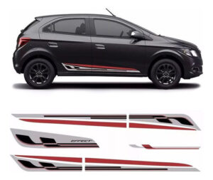 Imagem do produto Kit Adesivos Faixa Lateral Capô Traseira Effect Onix Preto