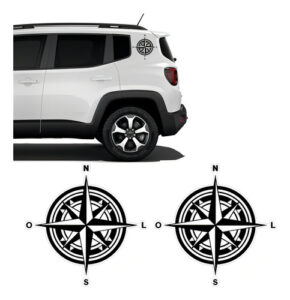 Imagem do produto Adesivos Jeep Renegade Bússola Rosa Dos Ventos Lateral Preto