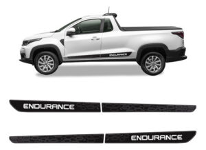 Imagem do produto Par Faixas Adesivas Laterais Nova Fiat Strada 2021 Preta Cor Cinza Sportinox